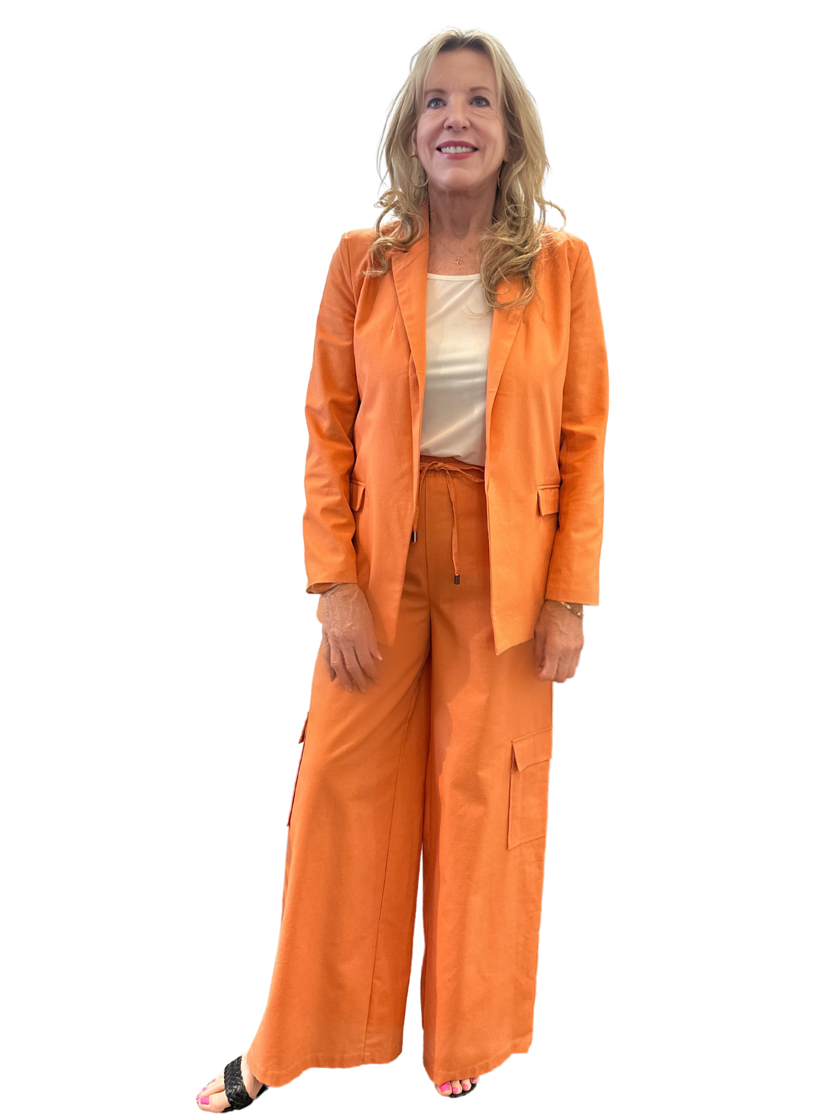 Orange Linen Suit
